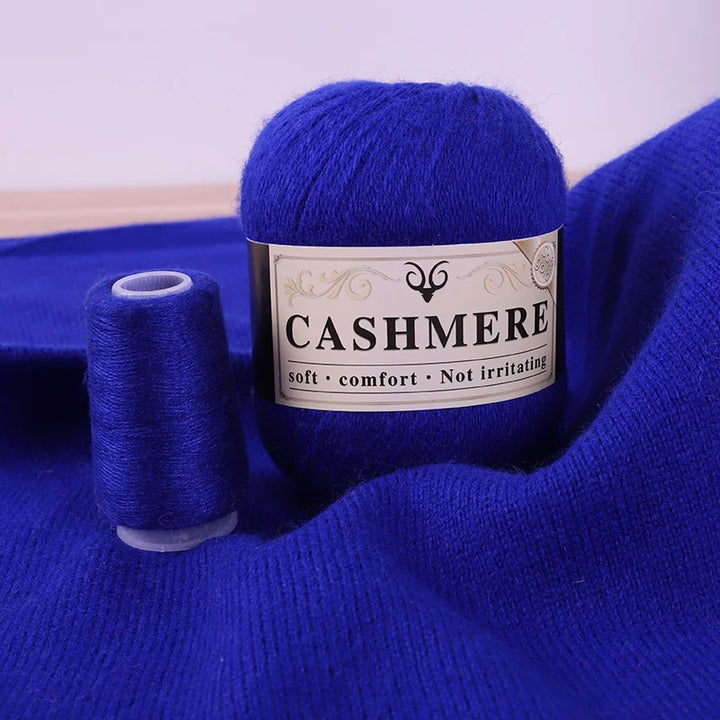 Handmade Cashmere Wool Yarn Set – 50g Main Yarn + 20g Auxiliary Yarn for Sweaters, Scarves & Hats