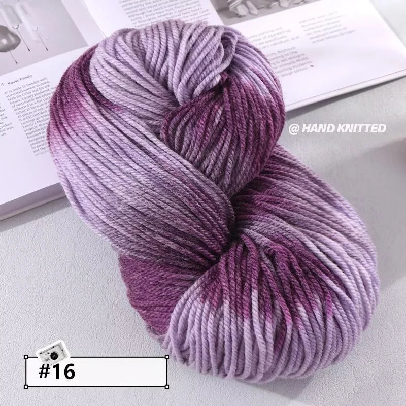 400g Hand-Dyed Chunky Alpaca Yarn (2 Skeins) – Gradient Rainbow Wool Yarn for Sweaters, Scarves & Hats