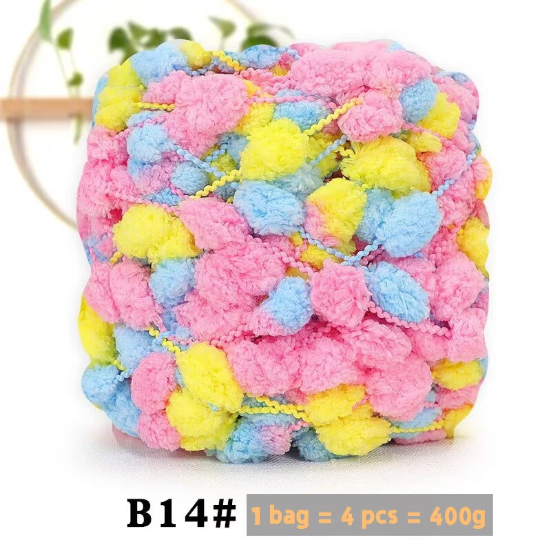 Super Soft Bean Yarn – Plush Polyester Chunky Yarn for Blankets, Cushions, Hats & DIY Crafts (400g, 4pcs Pack)