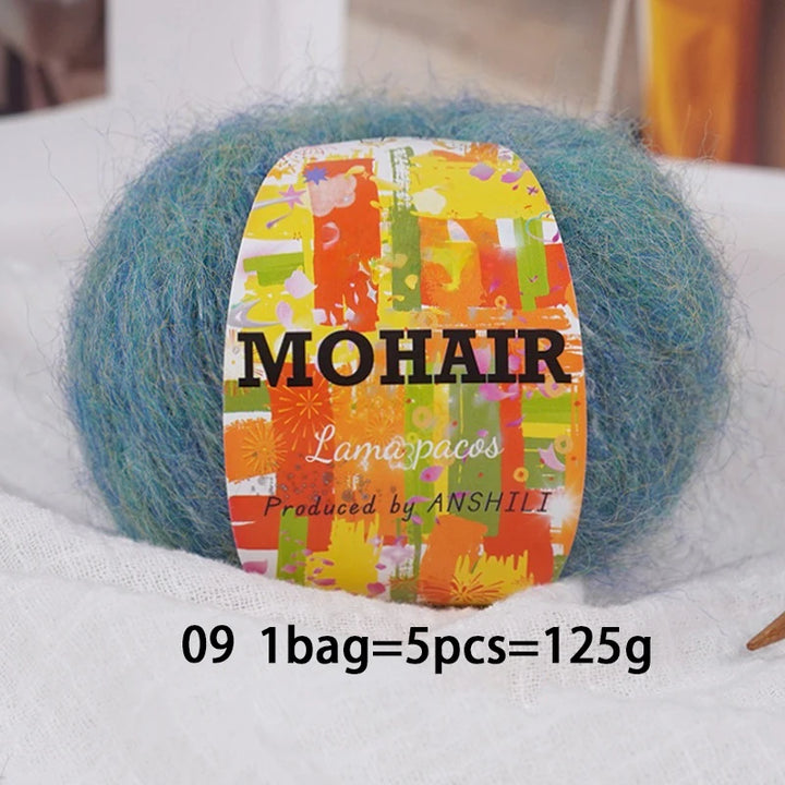 Colorful Long-Haired Mohair Yarn – Gradient Dyed Soft Knitting Yarn for Sweaters, Scarves, Hats & DIY Crafts