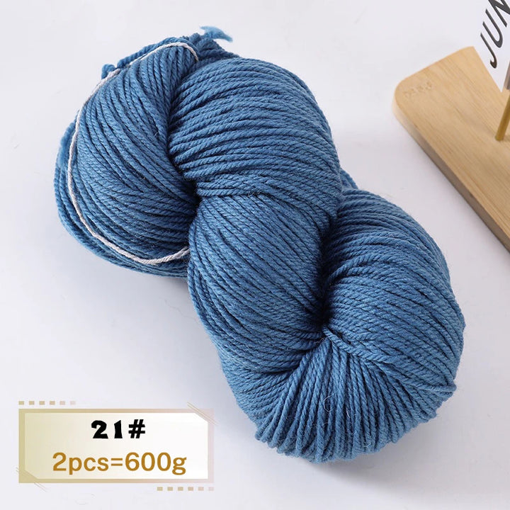 600g Thick Alpaca Wool Yarn Set (2 Pieces) – Premium Knitting Yarn for Sweaters, Scarves, Hats & DIY Crafts