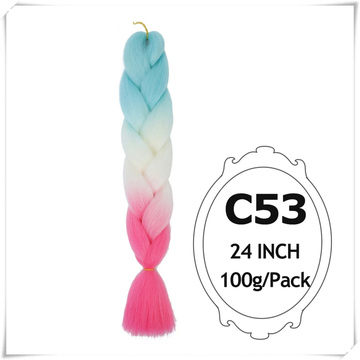 Pre-Stretched Jumbo Braiding Hair – 24 Inch Ombre Purple Synthetic Crochet Extensions for Women
