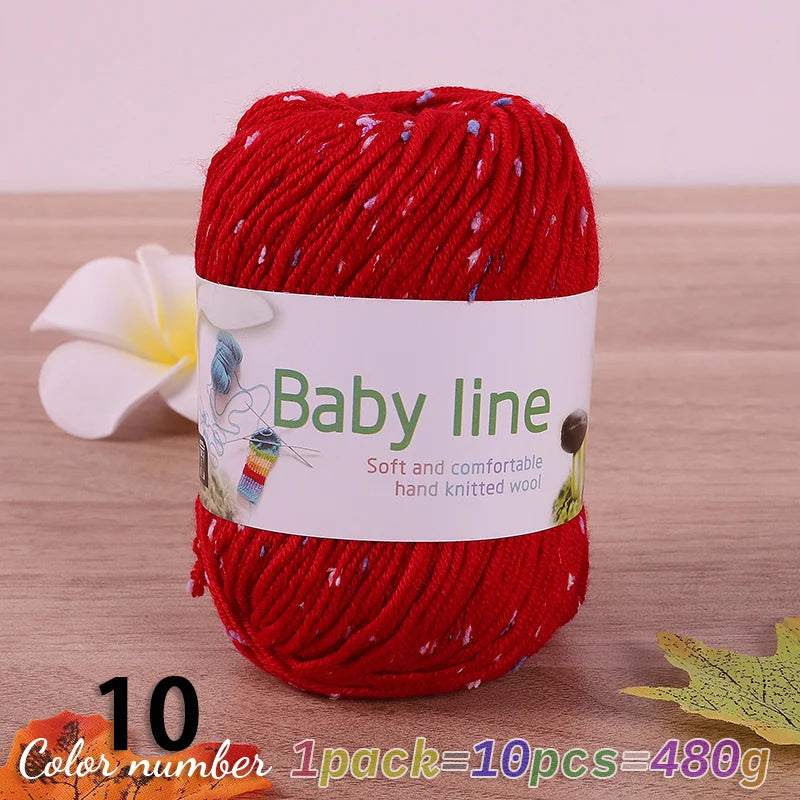 480g Star Dot Multicolor Yarn – Medium-Thick Knitting Yarn for Sweaters, Scarves & Hats (10 Pieces/Pack)