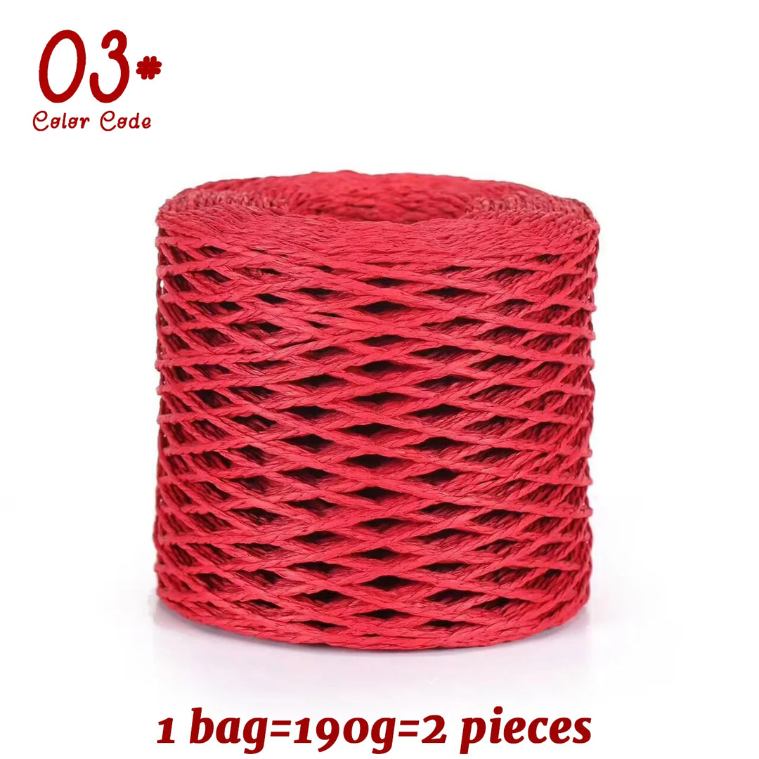 190g Bamboo Raffia Yarn (2 Skeins) – Straw Paper Crochet Yarn for Summer Hats, Bags & DIY Crafts