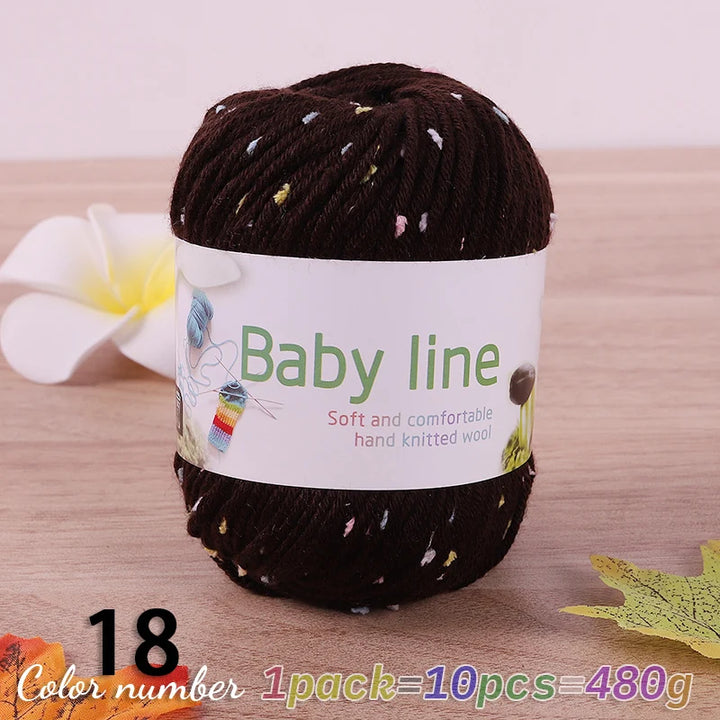 480g Star Dot Multicolor Yarn – Medium-Thick Knitting Yarn for Sweaters, Scarves & Hats (10 Pieces/Pack)