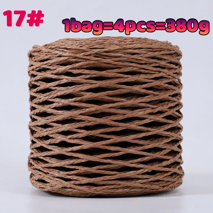 380g Bamboo Fiber Raffia Yarn – Straw Paper Yarn for Summer Hats, Bags & DIY Crafts