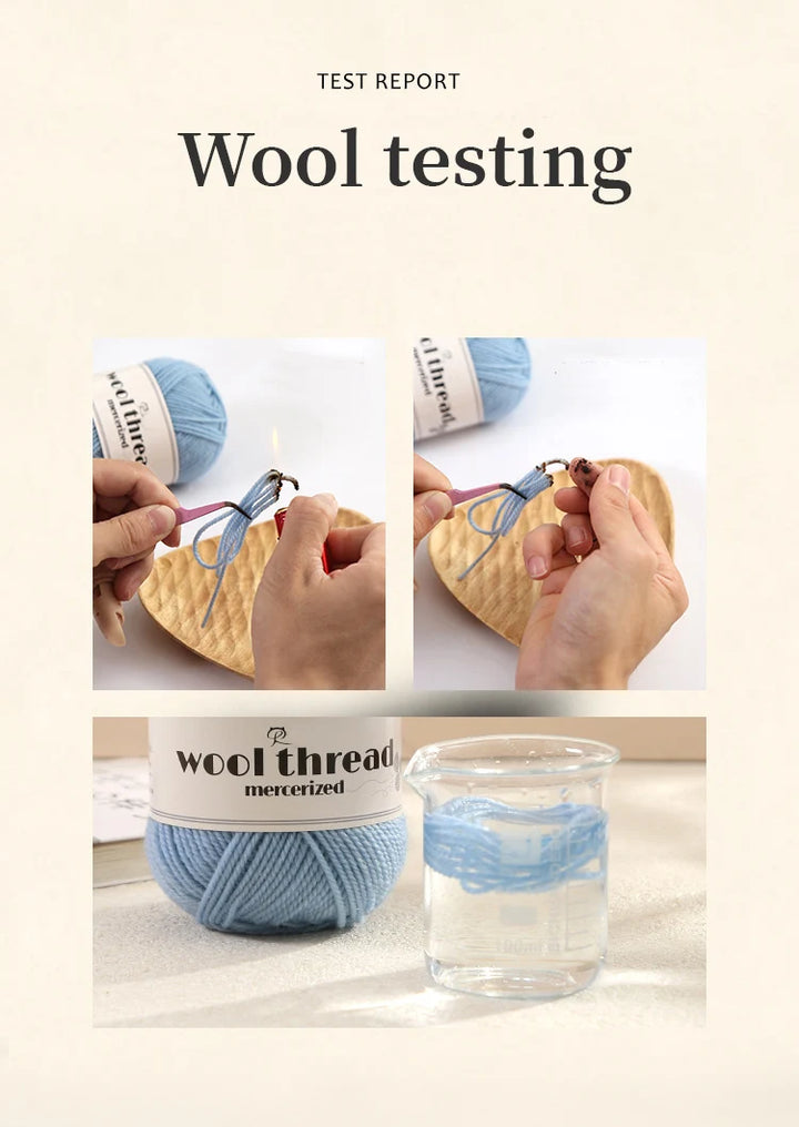 300g 100% Pure Wool Yarn (6 Pieces) – Soft Warm Knitting Yarn for Sweaters, Hats, Scarves & Winter DIY Projects