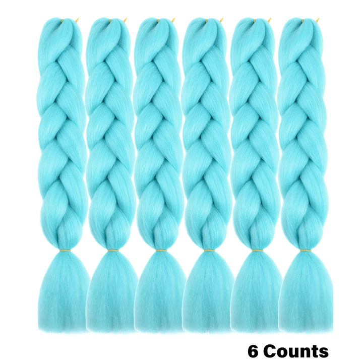 Ombre Crochet Braiding Hair – 6 Packs Synthetic Colorful Extensions for Women & Girls | High-Temperature Fiber