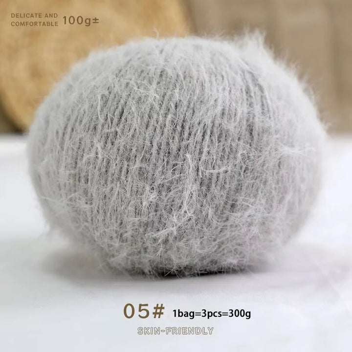 Long-Haired Solid Color Snowflake Yarn – Soft, Skin-Friendly Yarn for Sweaters, Scarves & DIY Crafts (3pcs, 300g)