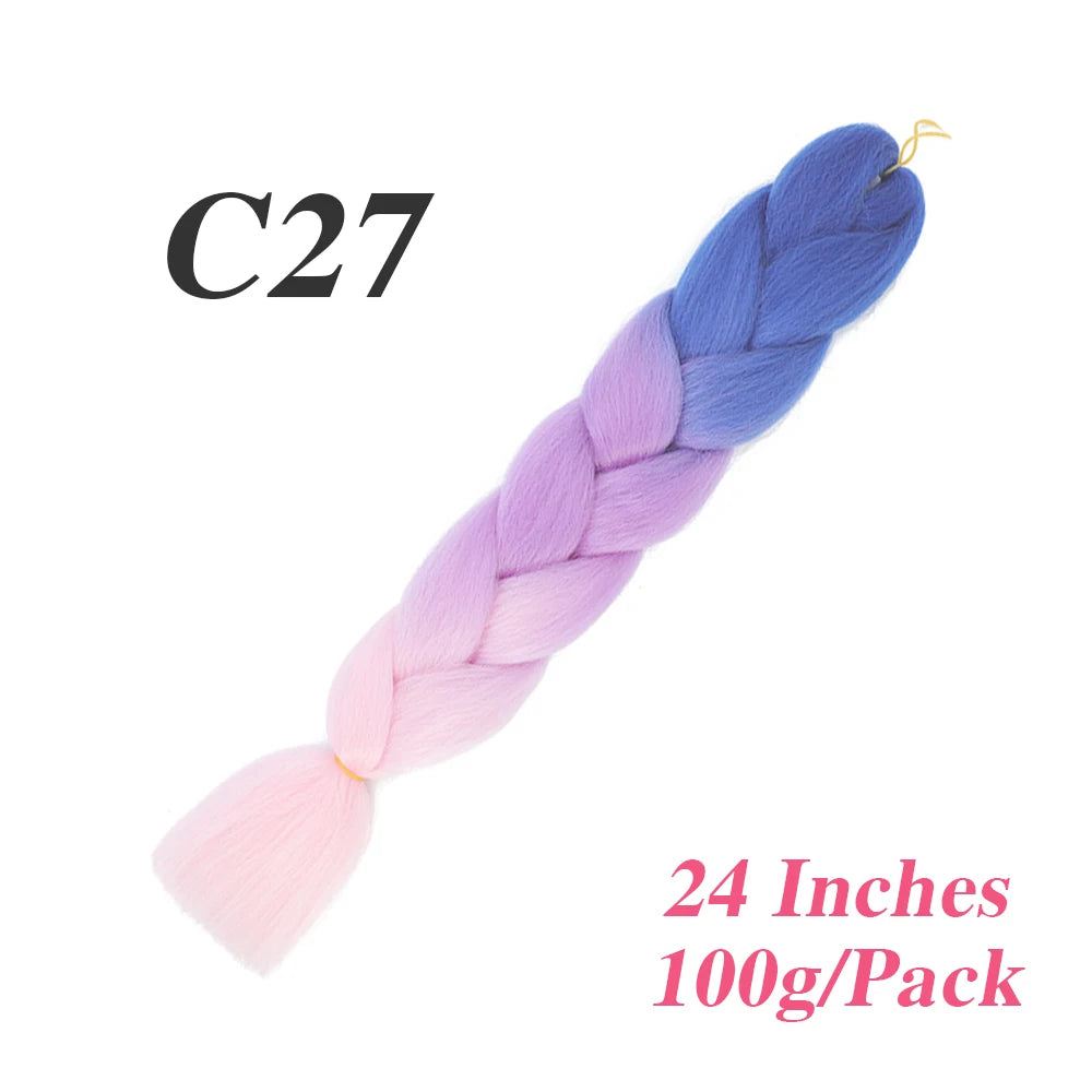 24 Inch Jumbo Braiding Hair – Afro Ombre Synthetic Extensions for Children’s Braids (100g) 33