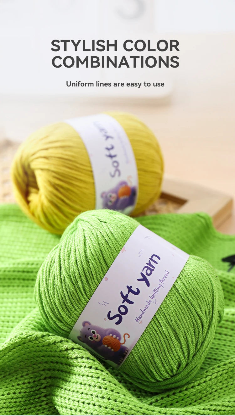 300g Soft Thin Yarn Balls – Lightweight Hand-Knitting Yarn for Sweaters, Hats, Scarves & DIY Crafts (6pcs Pack)