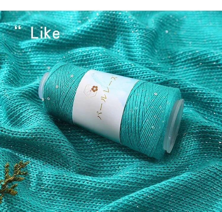 150g Bamboo Fiber & Linen Yarn with Sequins (3 Pieces) – Medium-Fine Yarn for Sweaters, Hats, Gloves & DIY Crafts