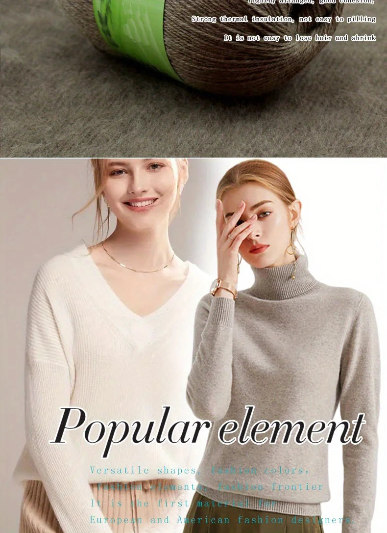 400g Luxury Cashmere Yarn Set (8 Pieces) – Combed Goat Wool for Sweaters, Scarves, Pants & Winter Knitwear