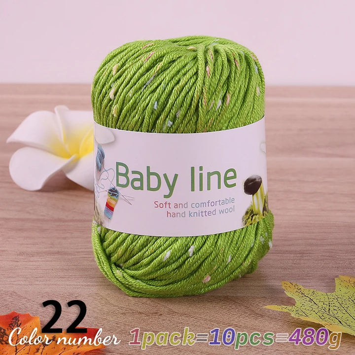 480g Star Dot Multicolor Yarn – Medium-Thick Knitting Yarn for Sweaters, Scarves & Hats (10 Pieces/Pack)