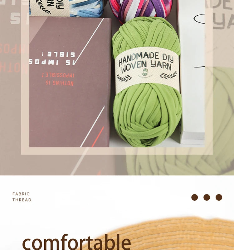 High-Quality Polyester Fabric Yarn – High-Elastic Yarn for Bags, Slippers & DIY Handmade Crafts