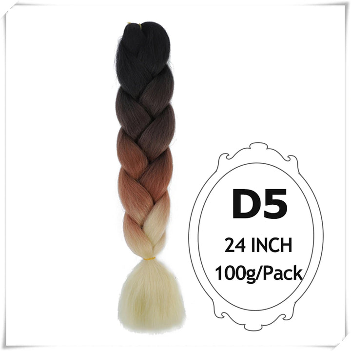 Pre-Stretched Jumbo Braiding Hair – 24 Inch Ombre Purple Synthetic Crochet Extensions for Women