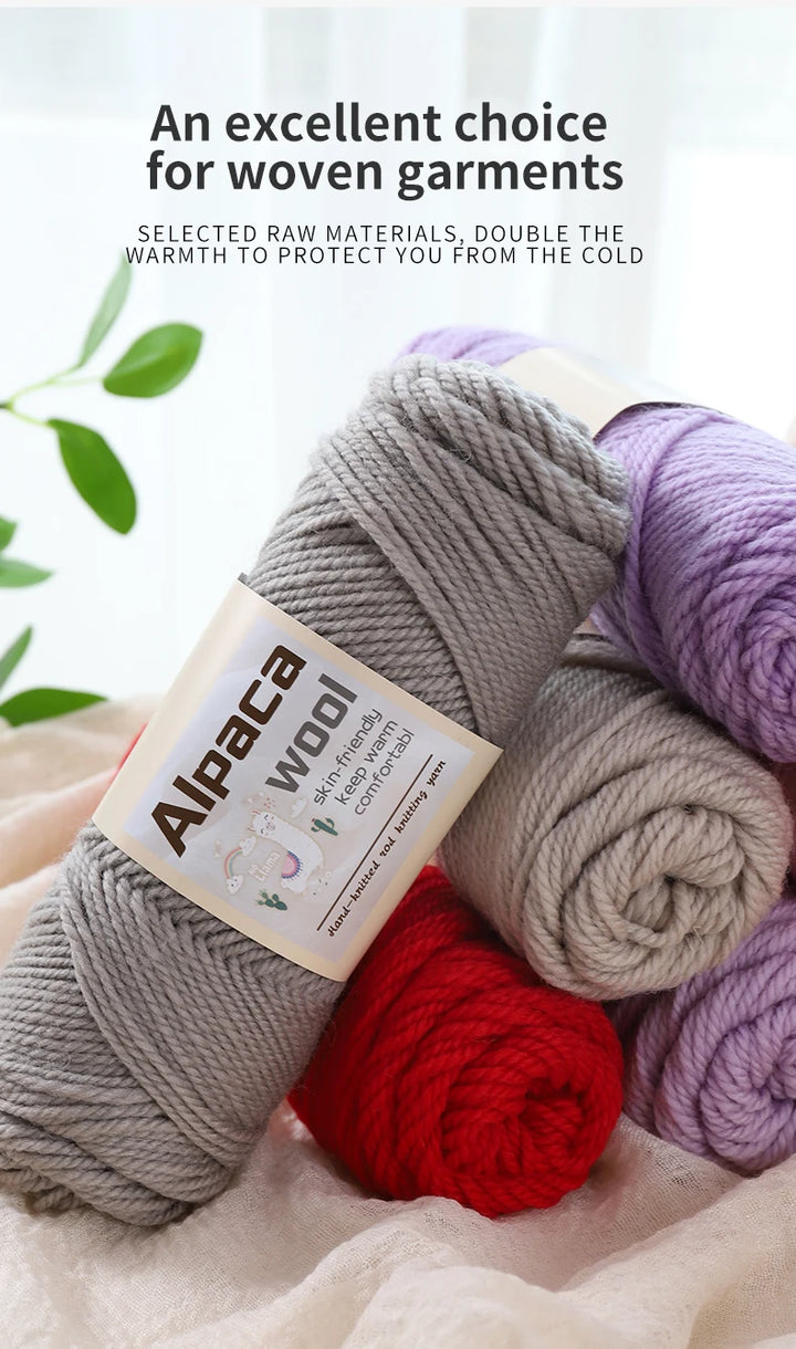 450g Alpaca Wool Yarn Set (6 Pieces) – Thick Knitting Yarn for Sweaters, Shawls, Hats & Winter Crafts