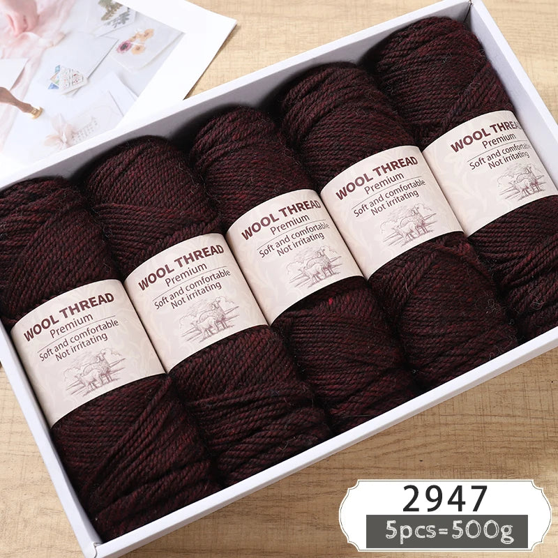 500g Thick Alpaca Wool Yarn – 245 Needle Knitting Yarn for Sweaters, Jackets & Accessories