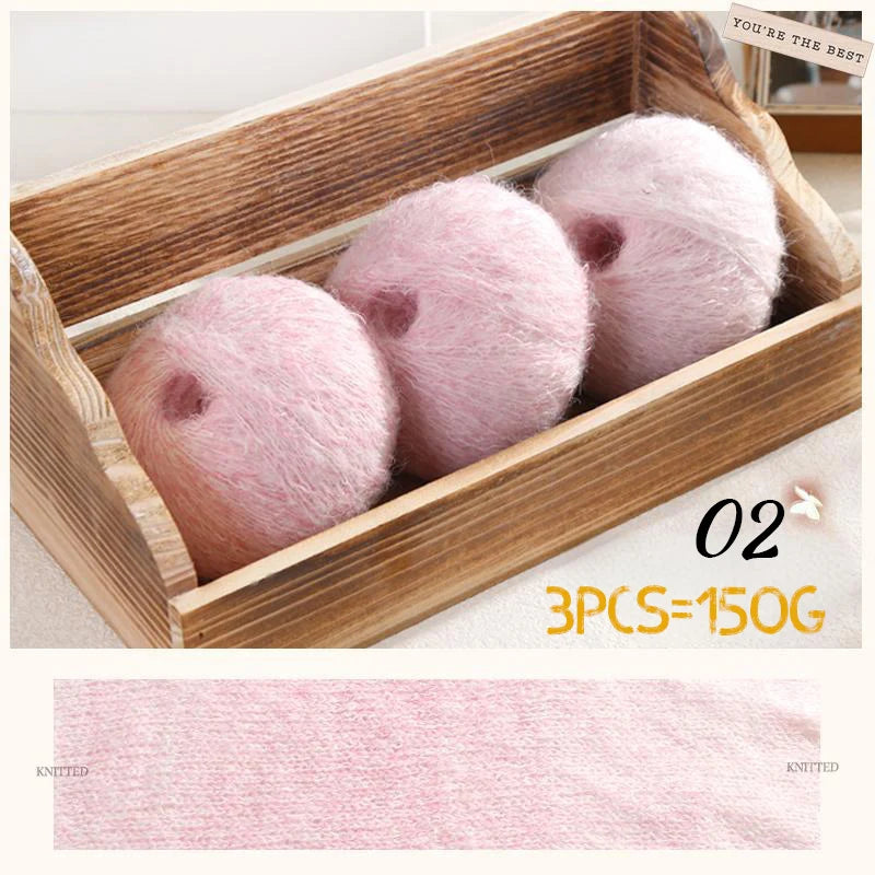 150g Premium Mohair Yarn – Tobacco Multi-Color Knitting Yarn (3 Pieces/Pack)