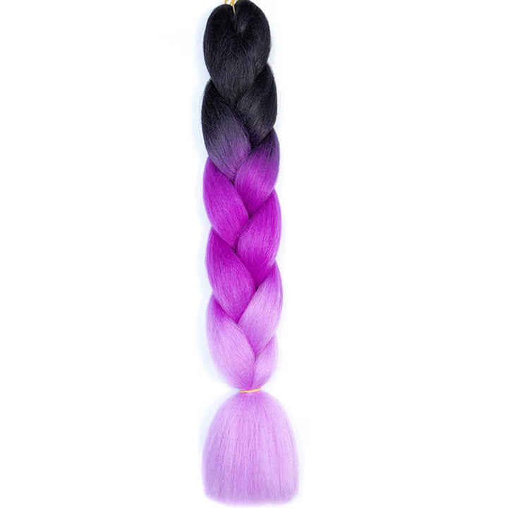 24 Inch Jumbo Box Braids Extensions – Synthetic Braiding Hair for Children (Pink, Purple, Yellow, Gray)
