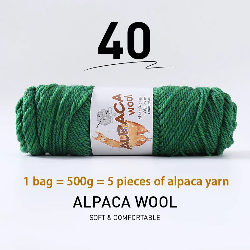 500g Thick Alpaca Wool Yarn Set (5 Skeins) – Soft Warm Knitting Yarn for Sweaters, Scarves, Hats & Winter Crafts