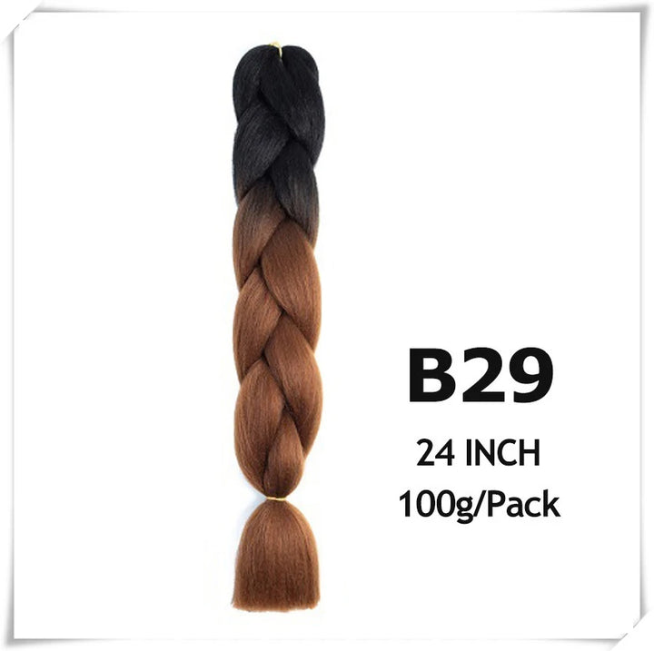 Pre-Stretched Jumbo Braiding Hair – 24 Inch Ombre Purple Synthetic Crochet Extensions for Women