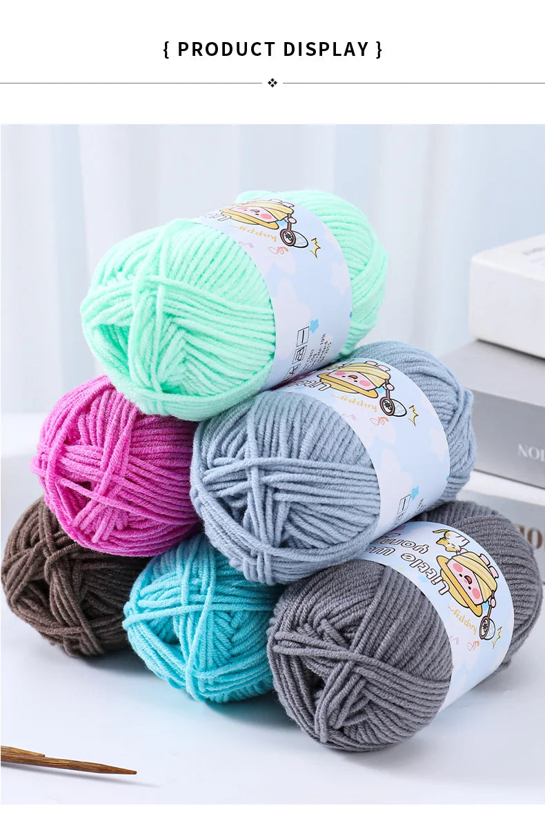 300g Medium-Thick Soft Yarn – DIY Hand-Knitting Yarn Balls for Sweaters, Hats & Crafts (6 Pieces / Pack)