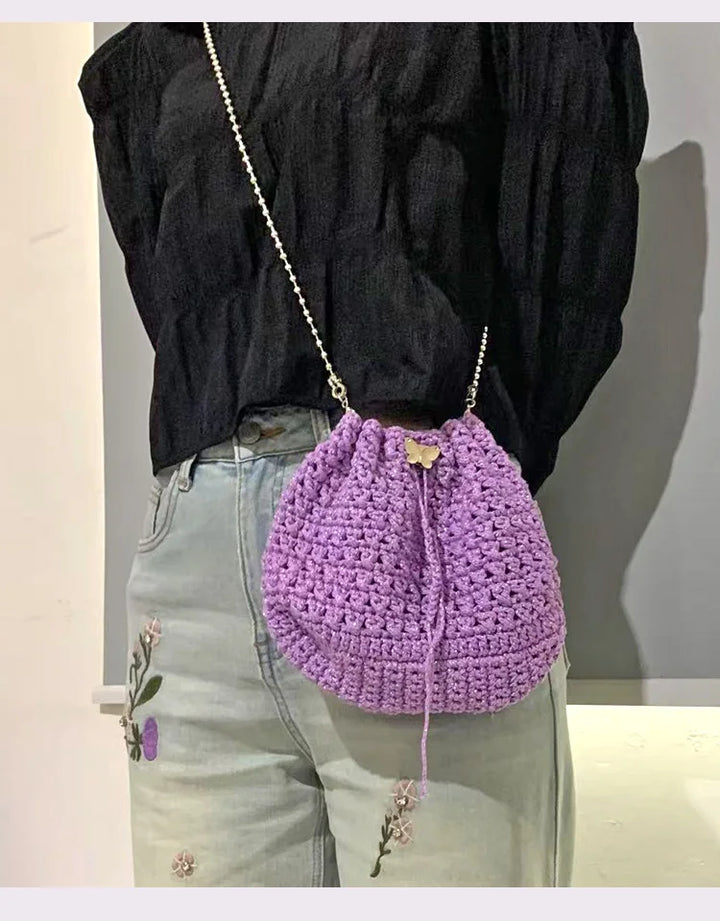 300g Shiny Silver Silk Hollow Yarn – Polyester Crochet Yarn for Bags, Hats, Shoes & DIY Crafts