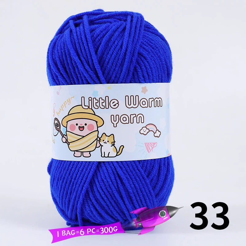 300g Medium-Thick Soft Yarn – DIY Hand-Knitting Yarn Balls for Sweaters, Hats & Crafts (6 Pieces / Pack)