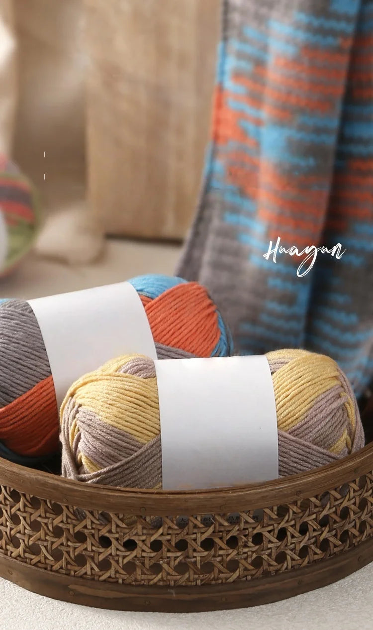 Colorful 6-Strand Gradient Yarn – Segment-Dyed Floral Pattern Yarn for Handmade Crafts