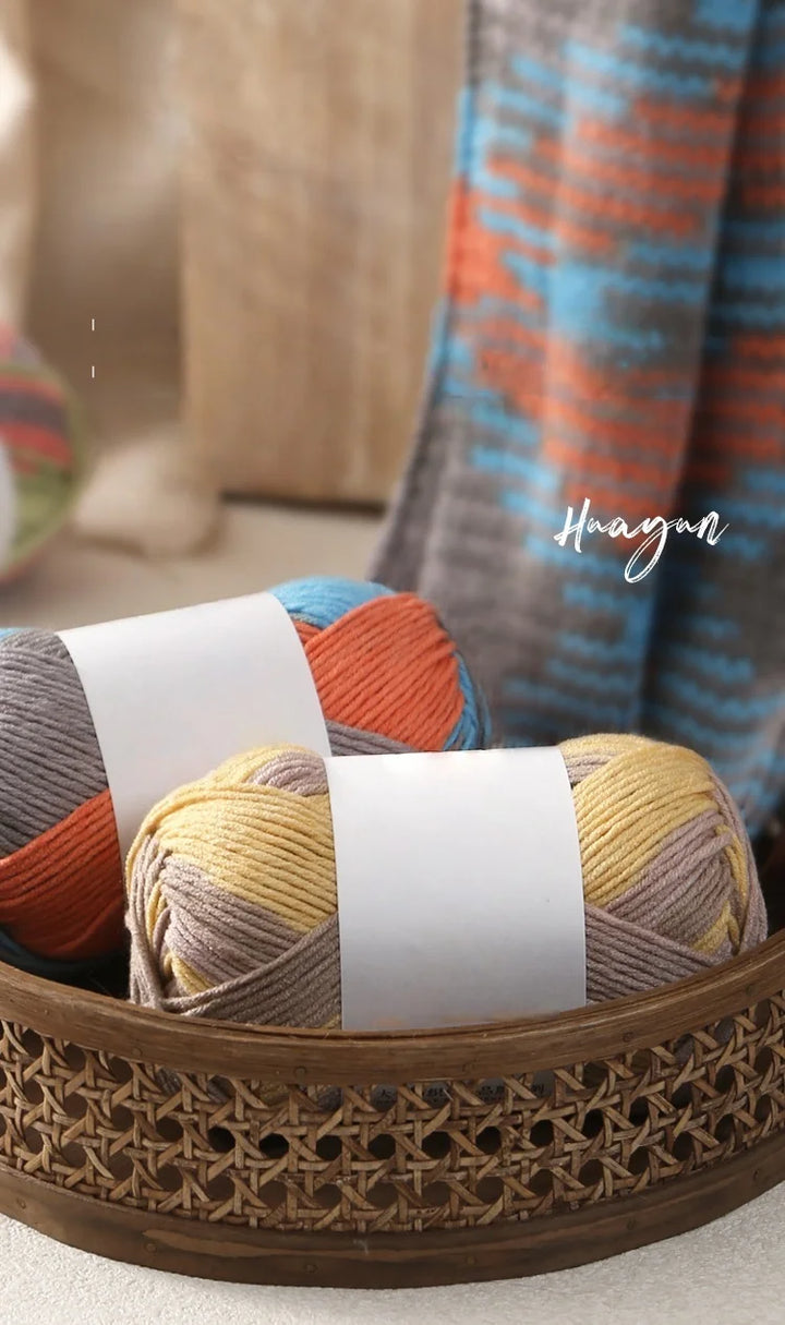 Colorful 6-Strand Gradient Yarn – Segment-Dyed Floral Pattern Yarn for Handmade Crafts