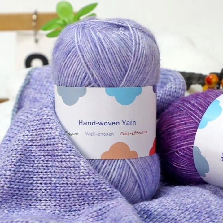 300g Colorful Bamboo Fiber Mohair Yarn Set (6 Pieces) – Soft Knitting Yarn for Sweaters, Scarves, Hats & Shawls