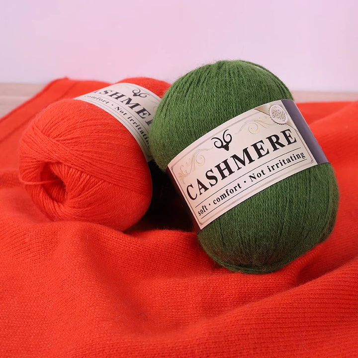 Handmade Cashmere Wool Yarn Set – 50g Main Yarn + 20g Auxiliary Yarn for Sweaters, Scarves & Hats