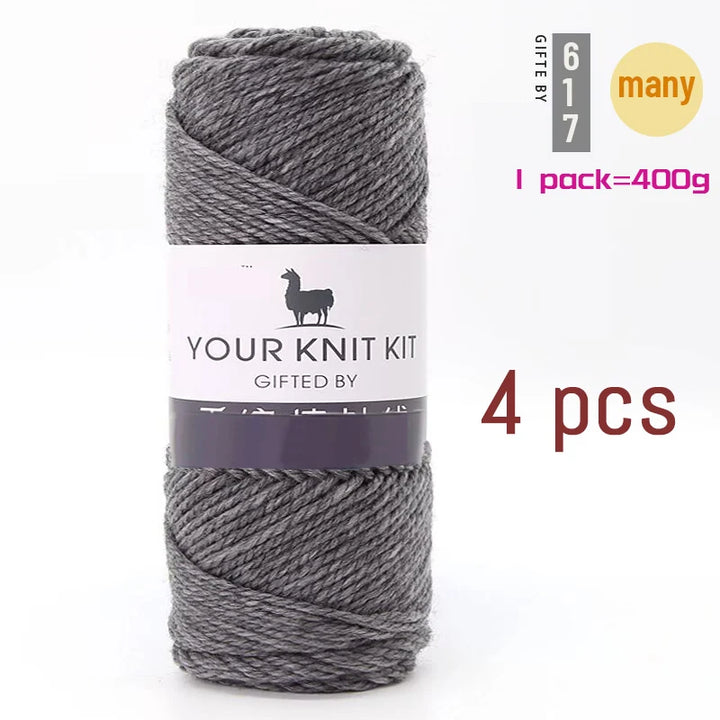 400g Alpaca Wool Yarn – Thick Pure Wool Knitting Yarn for Sweaters, Shawls & Scarves (4 Pieces/Pack)