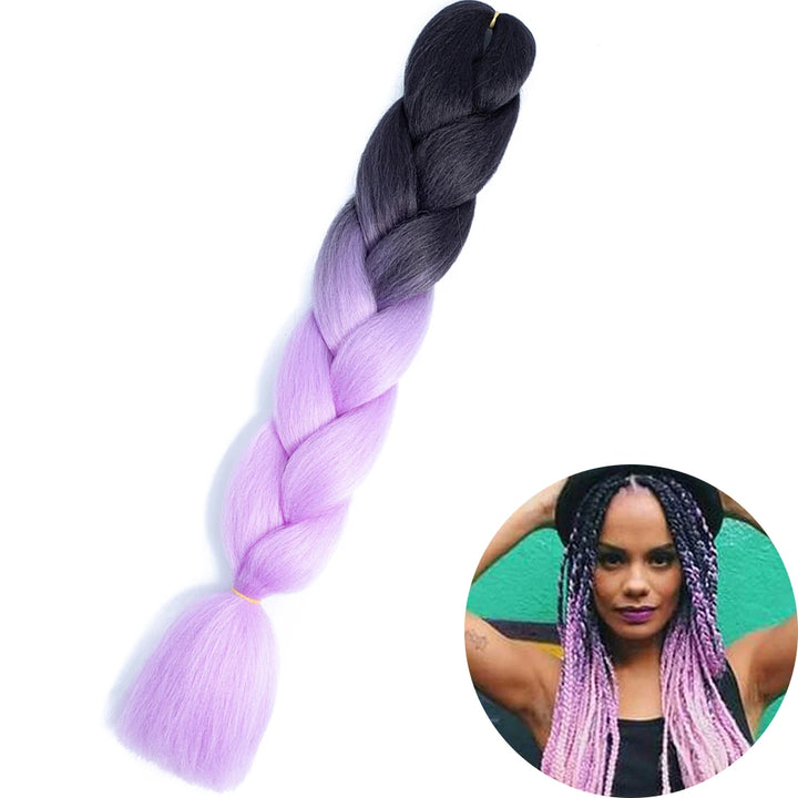 24” Synthetic Yaki Braids – Kanekalon Ombre Jumbo Braiding Hair Extensions 22
