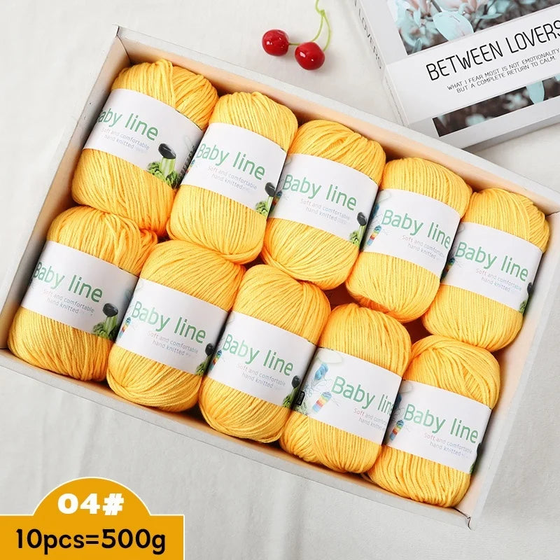 500g Soft Medium-Thick Knitting Yarn Set (10 Pieces) – Cozy Yarn for Sweaters, Hats, Scarves & Crochet Projects