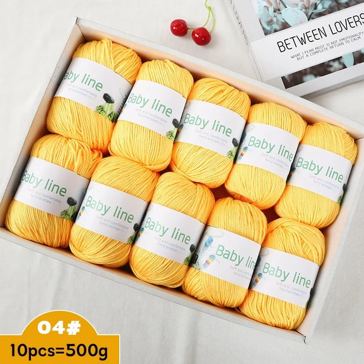 500g Soft Medium-Thick Knitting Yarn Set (10 Pieces) – Cozy Yarn for Sweaters, Hats, Scarves & Crochet Projects
