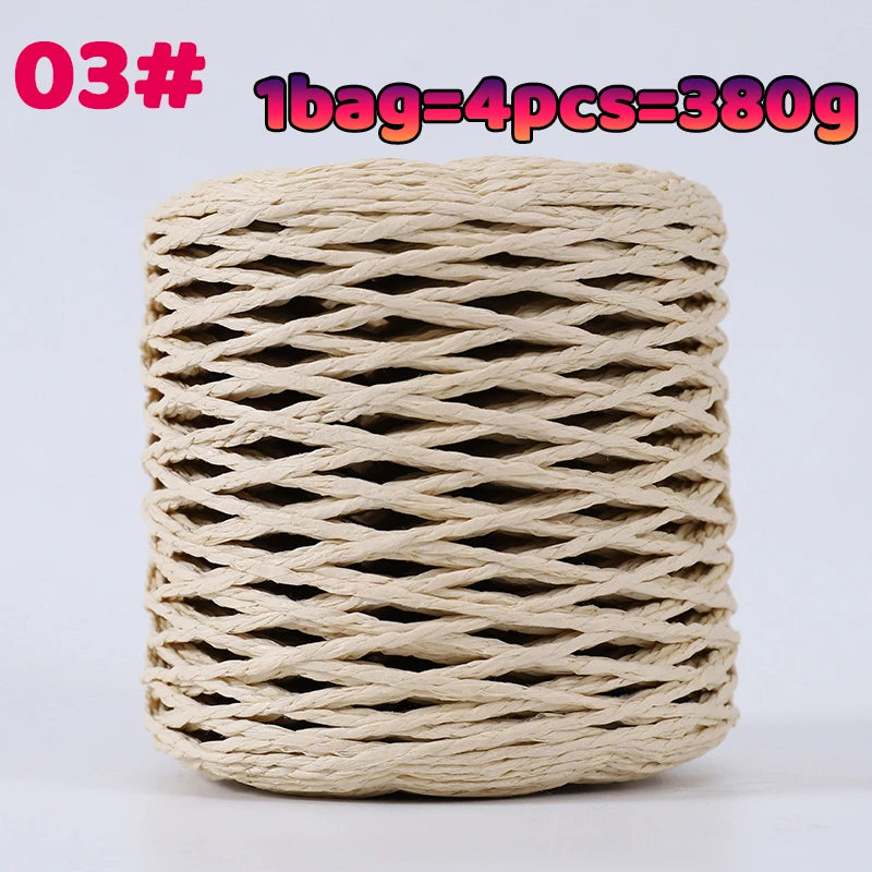 380g Bamboo Fiber Raffia Yarn – Straw Paper Yarn for Summer Hats, Bags & DIY Crafts