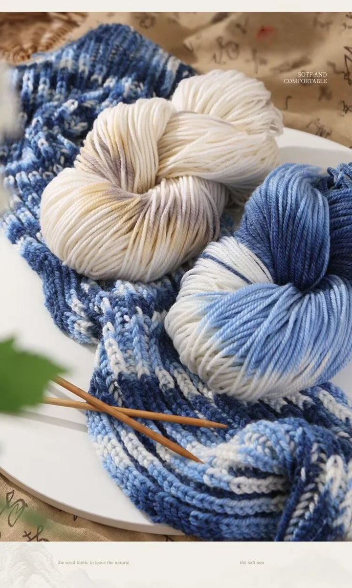 400g Hand-Dyed Chunky Alpaca Yarn (2 Skeins) – Gradient Rainbow Wool Yarn for Sweaters, Scarves & Hats