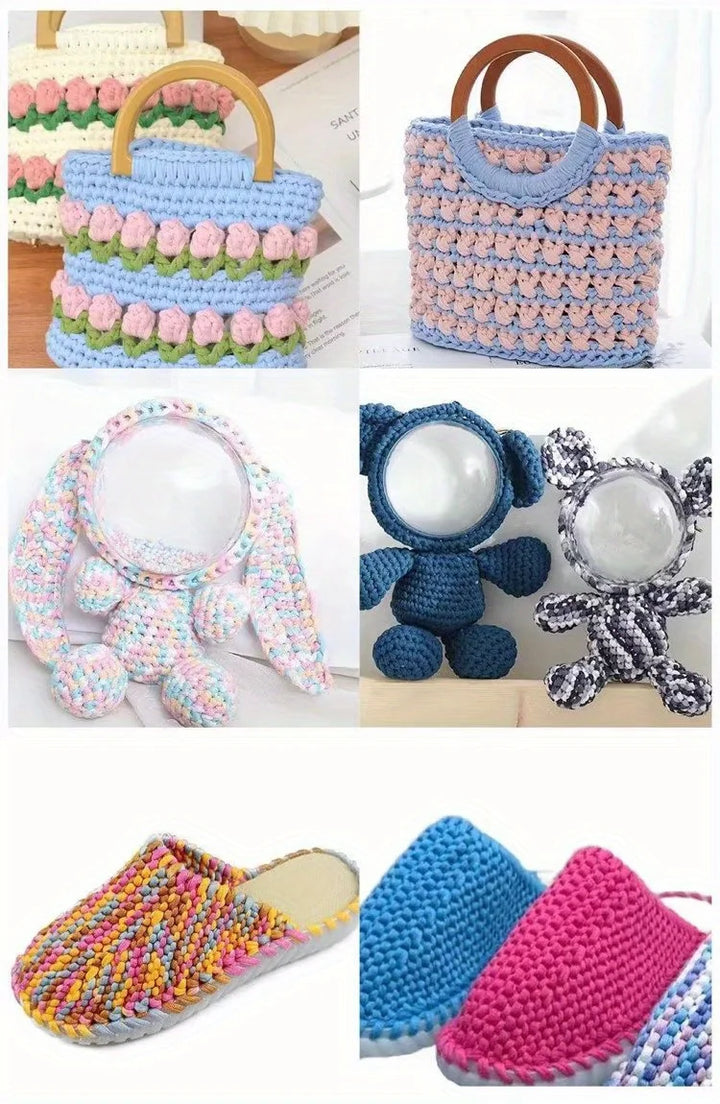 3PC 300g Thick Fabric Yarn – Soft Colored DIY Yarn for Carpets, Bags, Toys & Slippers