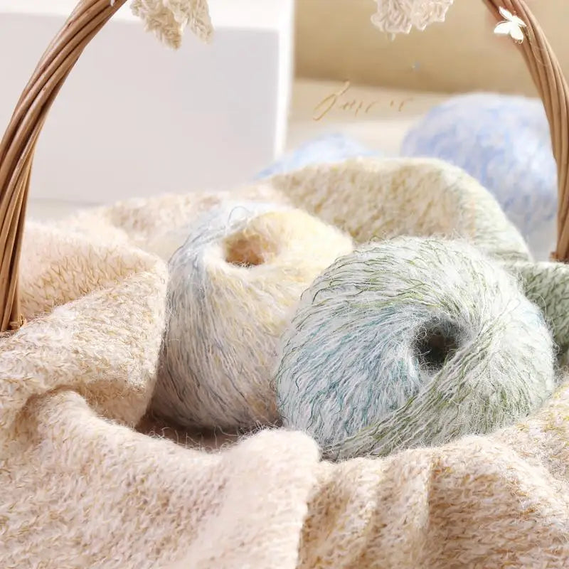 150g Premium Mohair Yarn – Tobacco Multi-Color Knitting Yarn (3 Pieces/Pack)