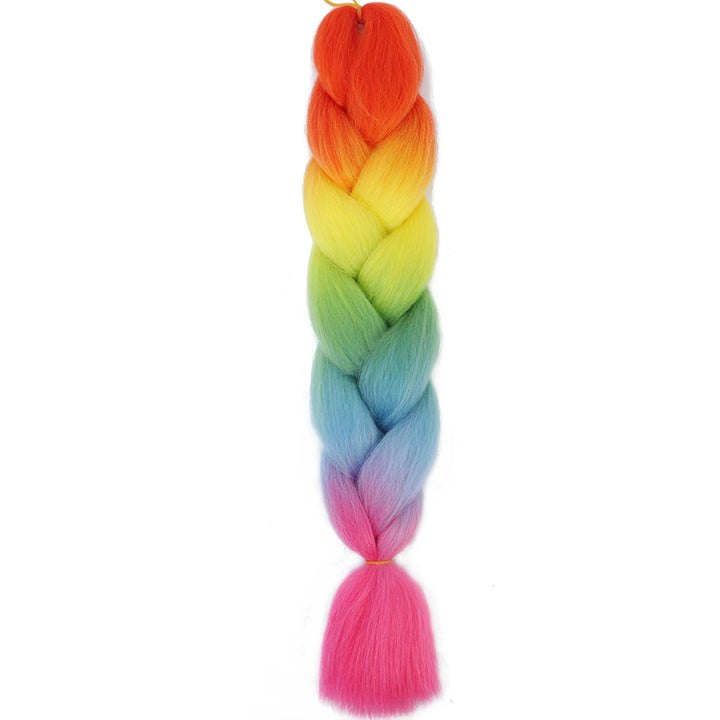 24 Inch Jumbo Box Braids Extensions – Synthetic Braiding Hair for Children (Pink, Purple, Yellow, Gray)