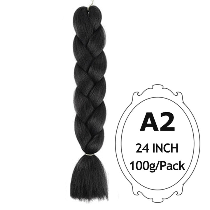 24" Pink Jumbo Braiding Hair – Yaki Texture Synthetic Bulk Extensions (Purple/Red/Green Options)