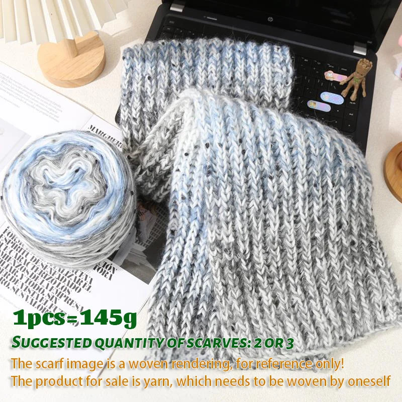 145g Gradient Dot Wool Yarn Ball – Soft Long-Dye Knitting Yarn for Scarves, Hats & Fashion Accessories
