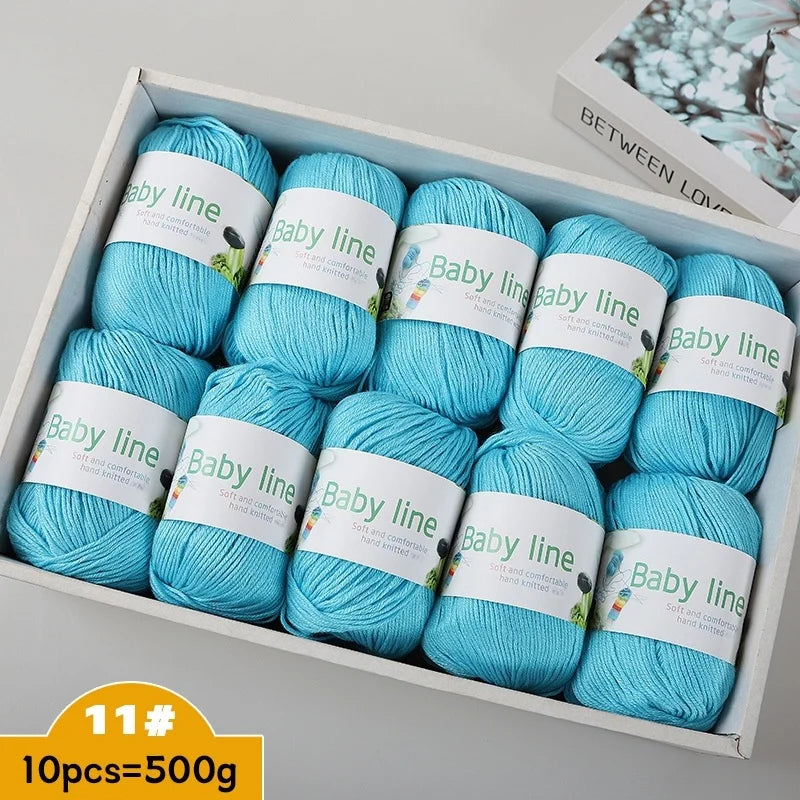 500g Soft Medium-Thick Knitting Yarn Set (10 Pieces) – Cozy Yarn for Sweaters, Hats, Scarves & Crochet Projects