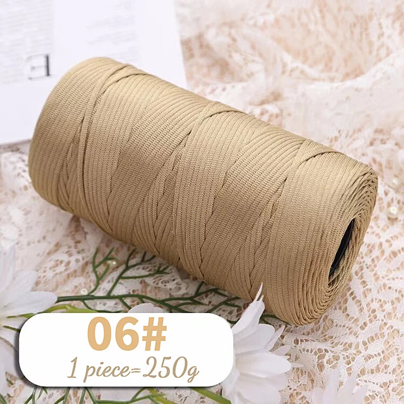 250g Lightweight Flat Ribbon Yarn – Hollow Crochet Yarn for Summer Hats, Bags & DIY Crafts