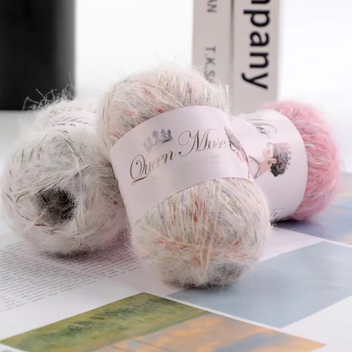 400g Multicolored Rainbow Alpaca Mohair Yarn – Soft Fluffy Knitting Yarn for Sweaters & Shawls (8 Pieces/Bag)