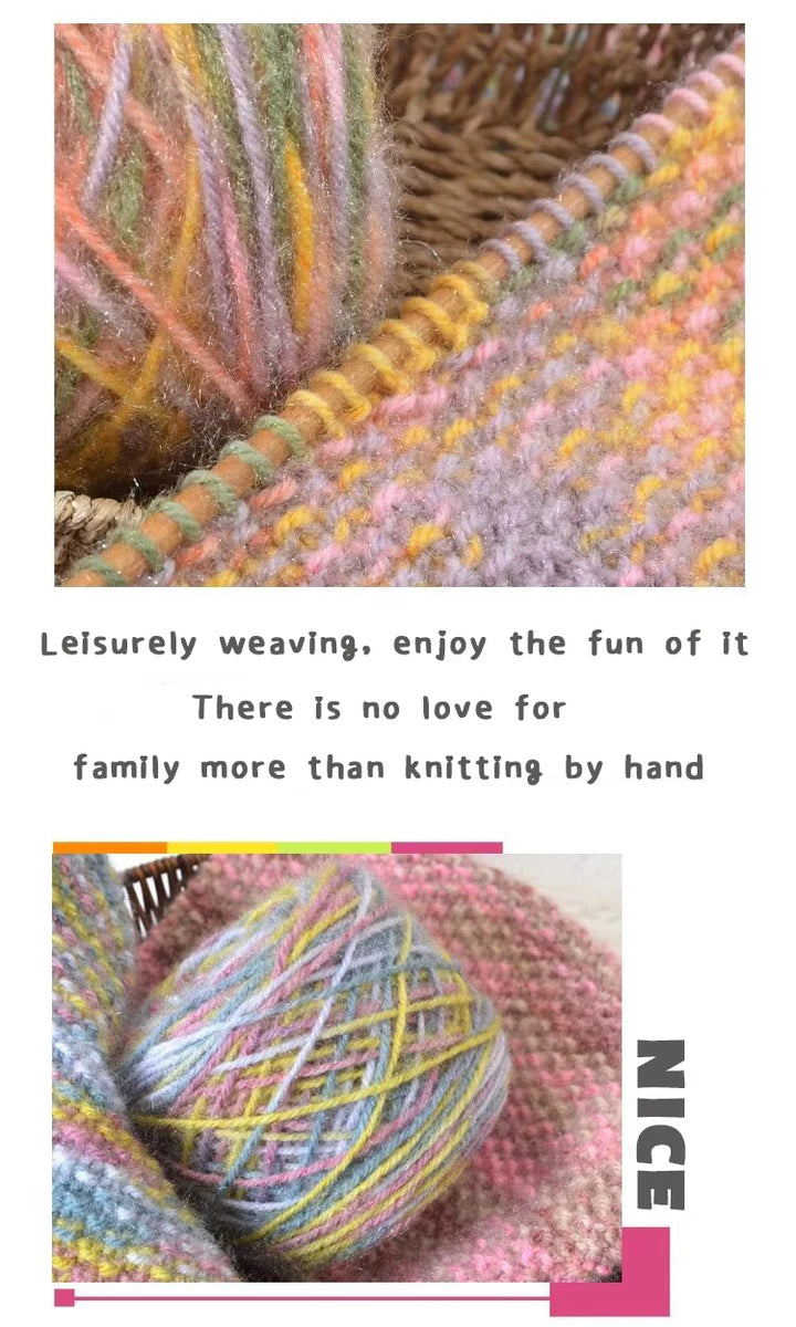 290g Colorful Gradient Imitation Squirrel Yarn – Thick Section-Dyed Yarn for Knitting & Crochet (2 Pcs/Pack)