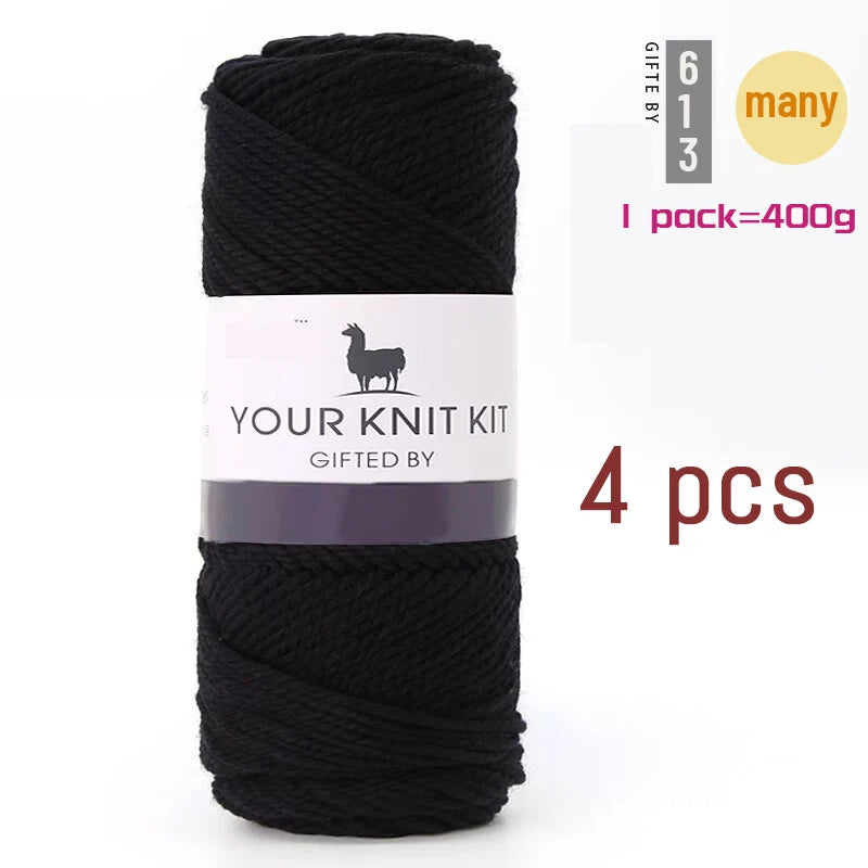 400g Alpaca Wool Yarn – Thick Pure Wool Knitting Yarn for Sweaters, Shawls & Scarves (4 Pieces/Pack)