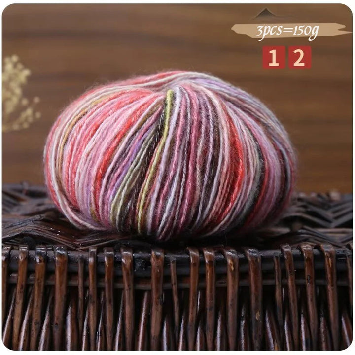 150g Camouflage Cotton Yarn – Medium-Thick Combed Yarn for Knitting & Crochet (3 Pieces/Pack)